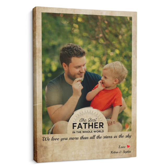 Custom Photo Canvas With Quote Retro Vintage Background - Father Day Gift