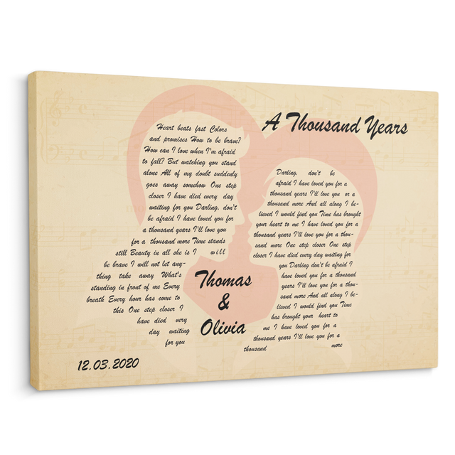 Custom Song Lyric, Customizable Name And Text Canvas
