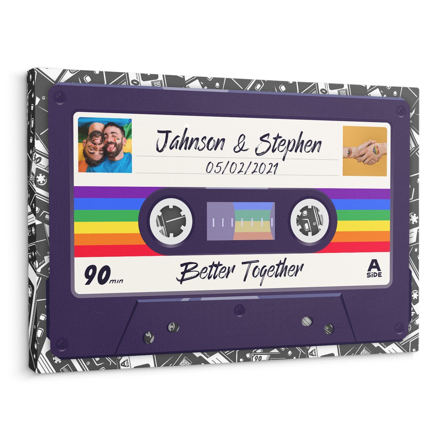 Custom Song Lyrics, Customizable Name, Date And Upload Photo Canvas Wall Art