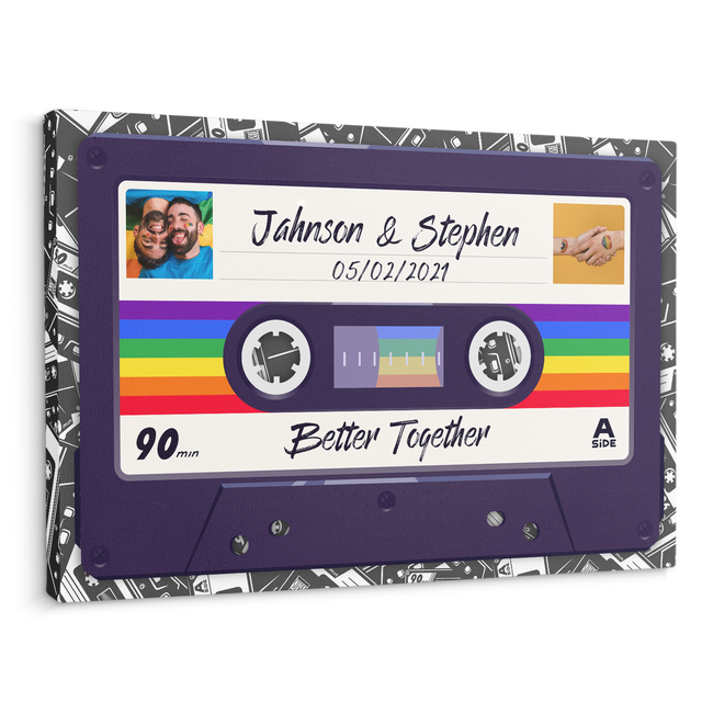 Custom Song Lyrics, Customizable Name, Date And Upload Photo Canvas Wall Art