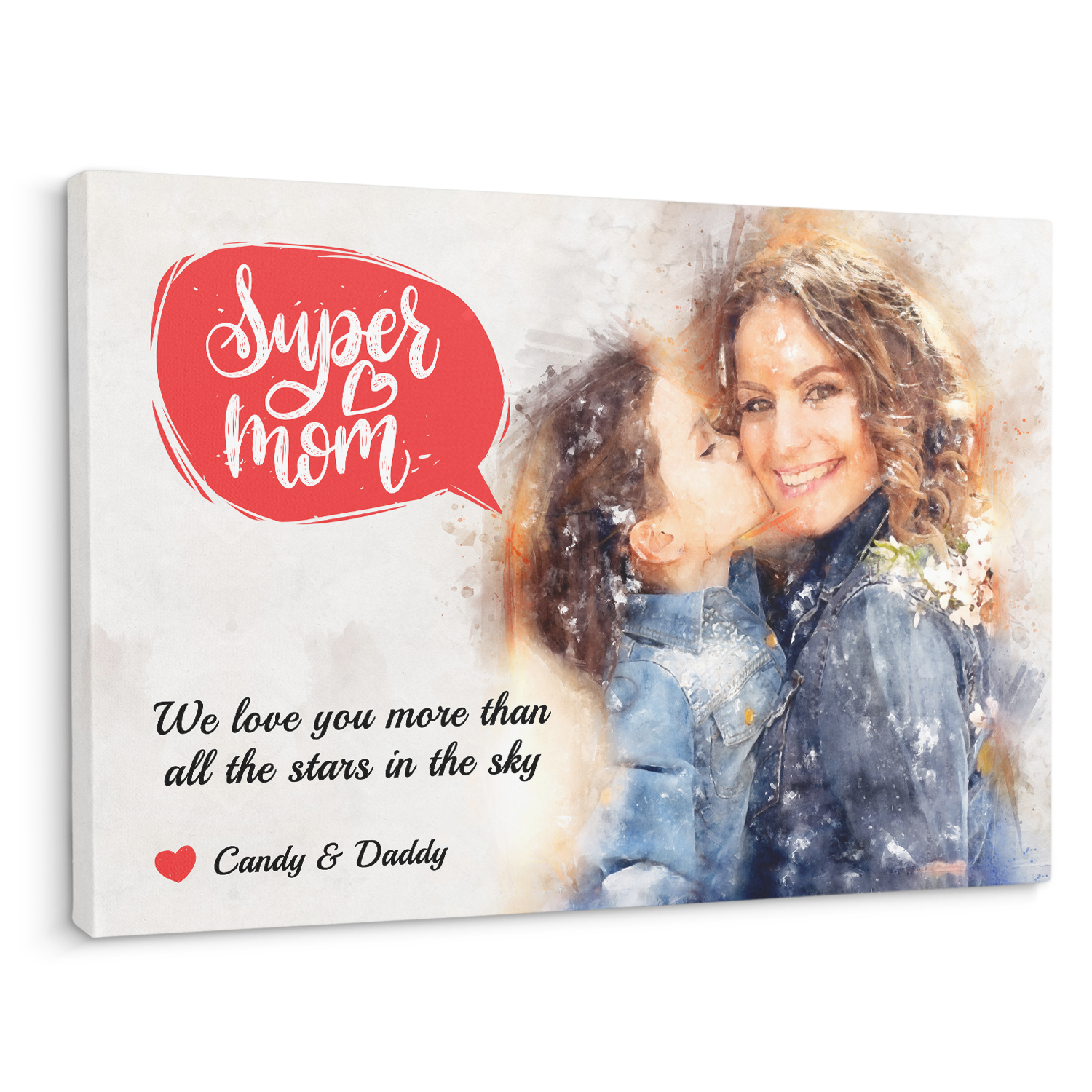 Watercolor Portrait From Photo Canvas Wall Art