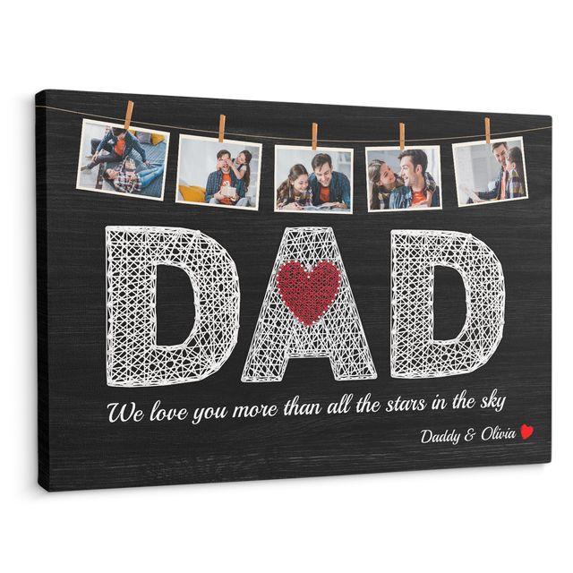 Dad, Custom Photo, 5 Pictures Canvas Wall Art