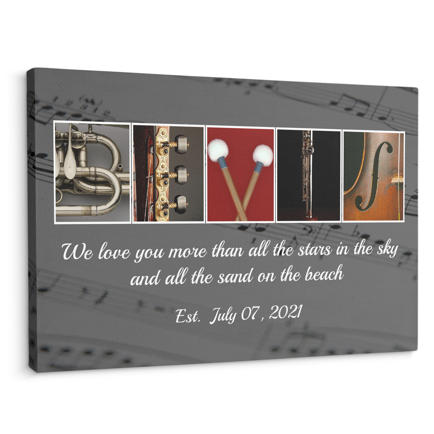 Custom Music Name Art And Upload Photo, Canvas Wall Art