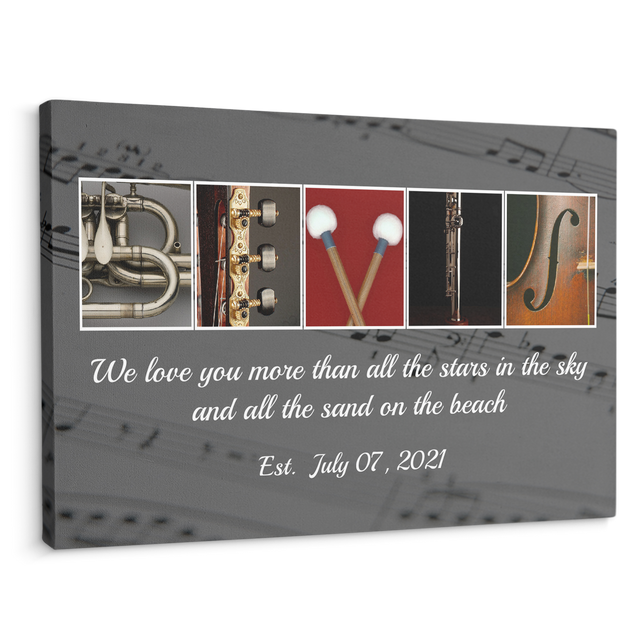 Custom Music Name Art And Upload Photo, Canvas Wall Art