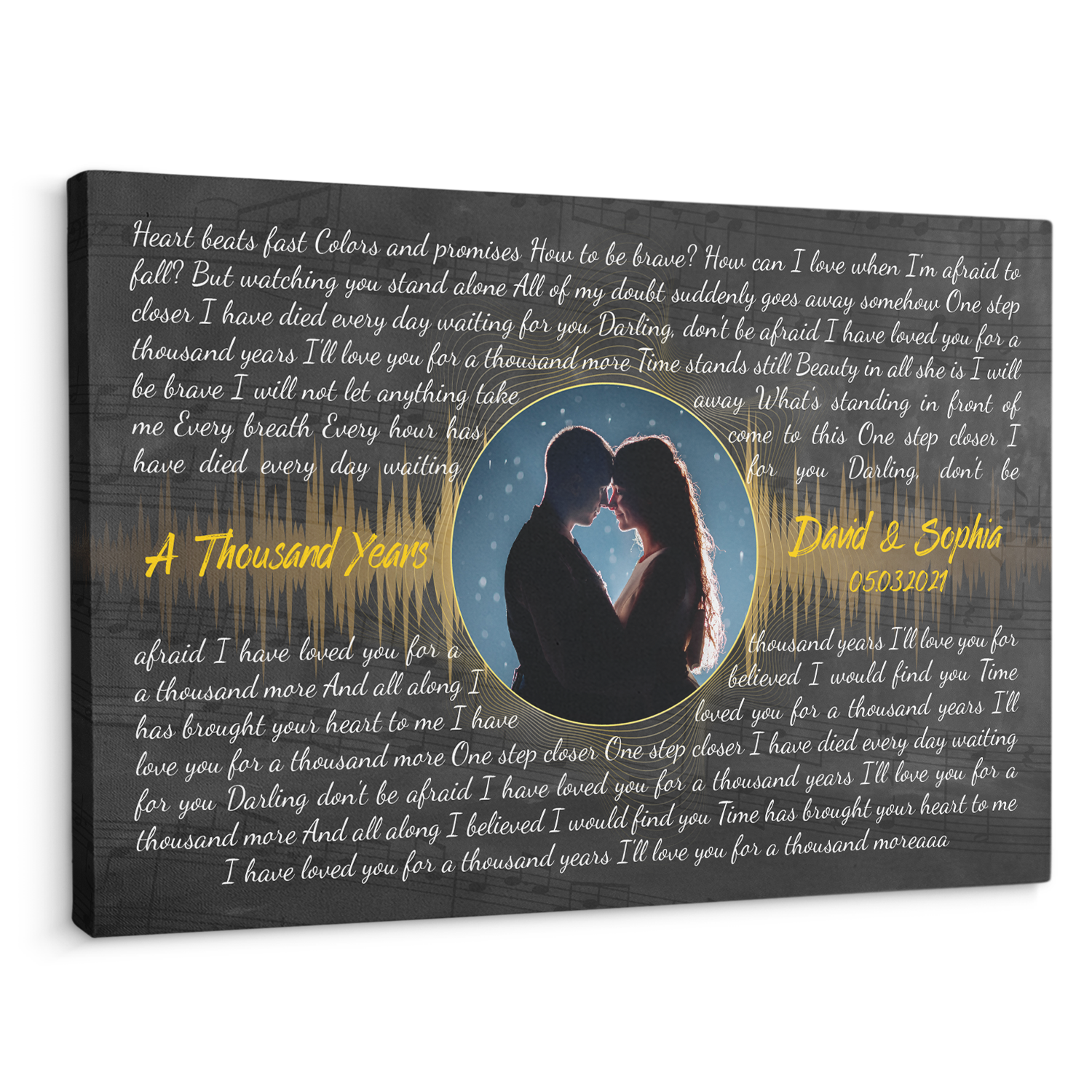 Custom Song Lyrics, Customizable Song Name And Text, Canvas Wall Art, Gift For Wedding