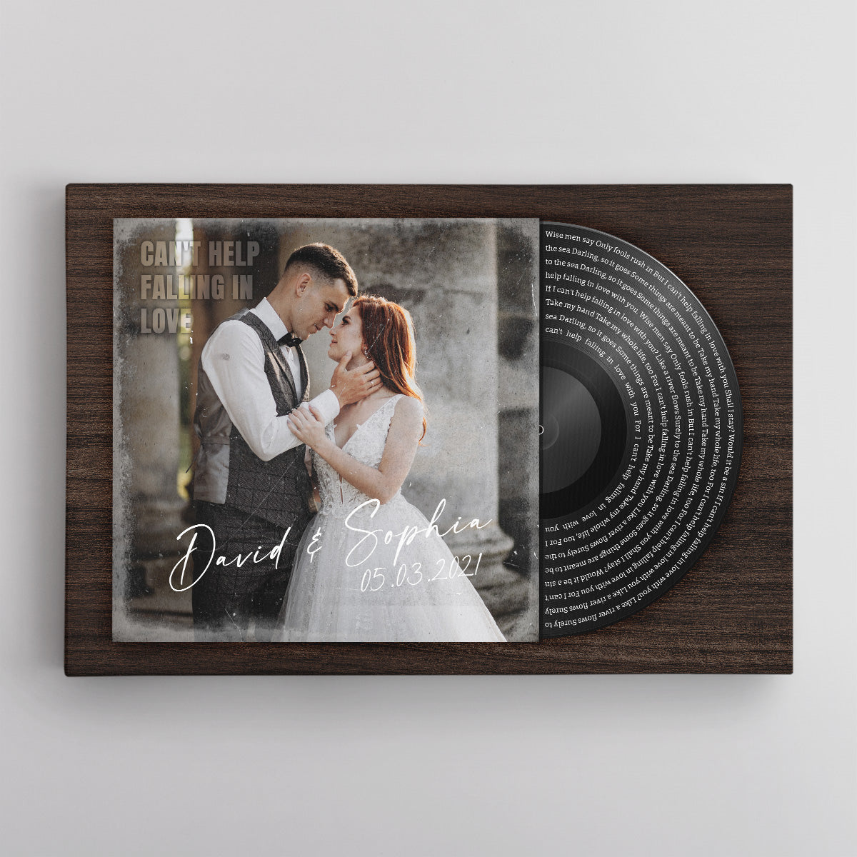 Personalized Photo Name Date, Photo And Vinyl Record