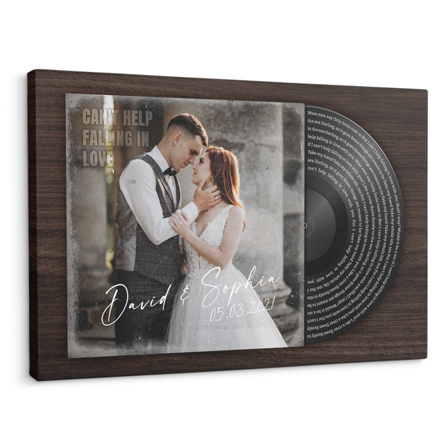 Personalized Photo Name Date, Photo And Vinyl Record