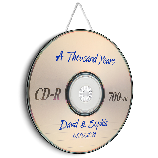 Custom Round Sign, CD-ROM Art, Customizable Name And Text
