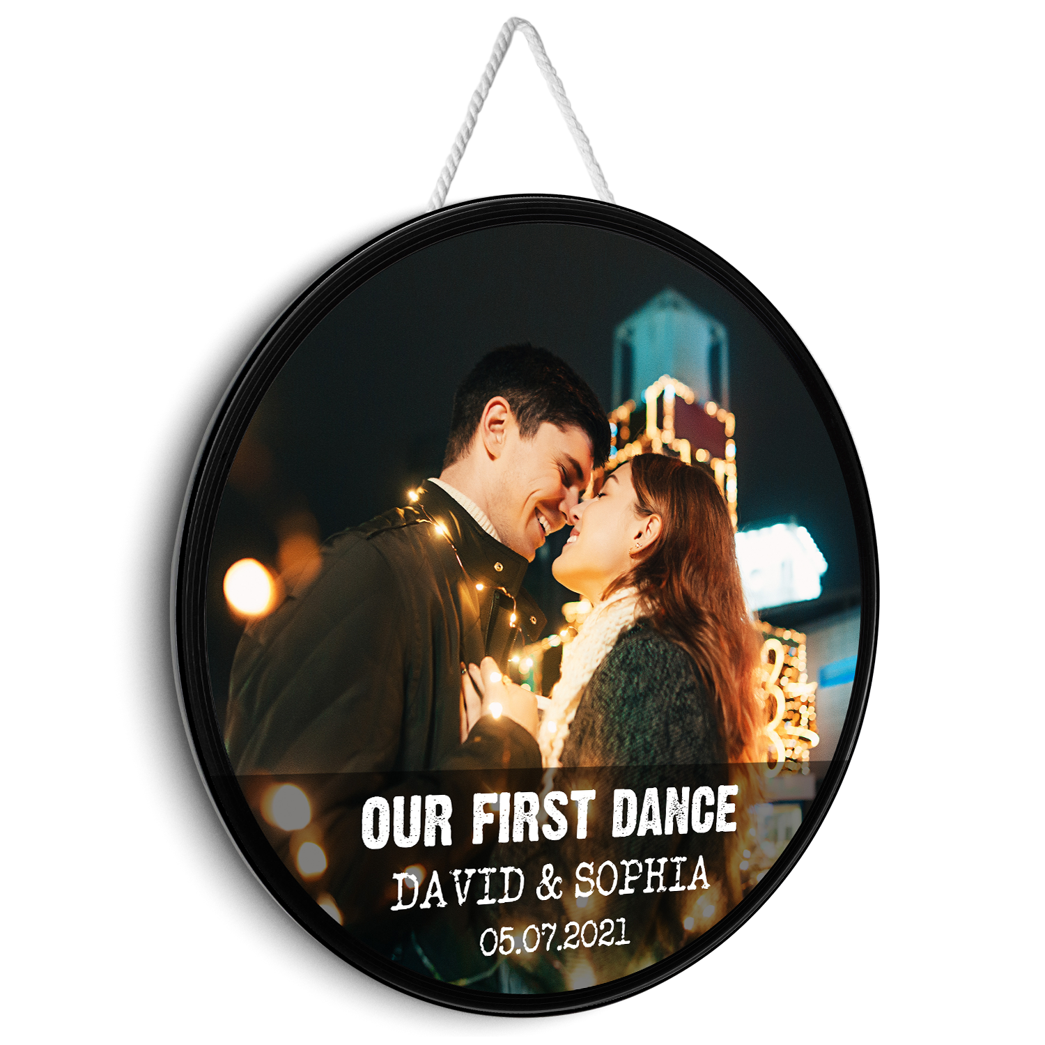 Custom Round Sign, Customizable Photo And Text