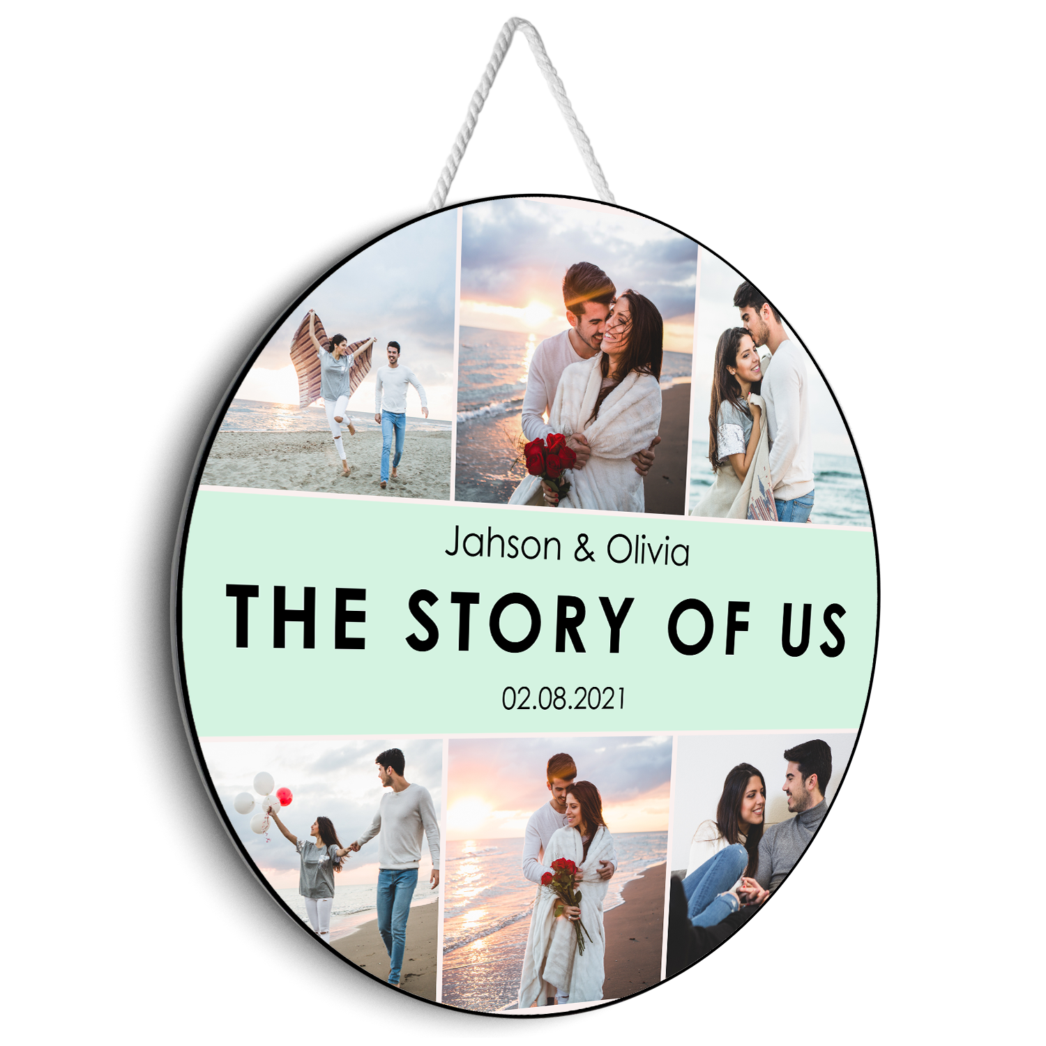 The Story Of Us, Custom Photo, Customizable Text, Round Sign