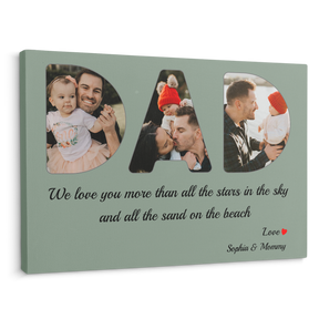 Dad Custom Photo - Customizable Vintage Green Background Canvas