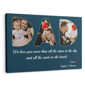 Dad Custom Photo - Customizable Blue Whale Background Canvas