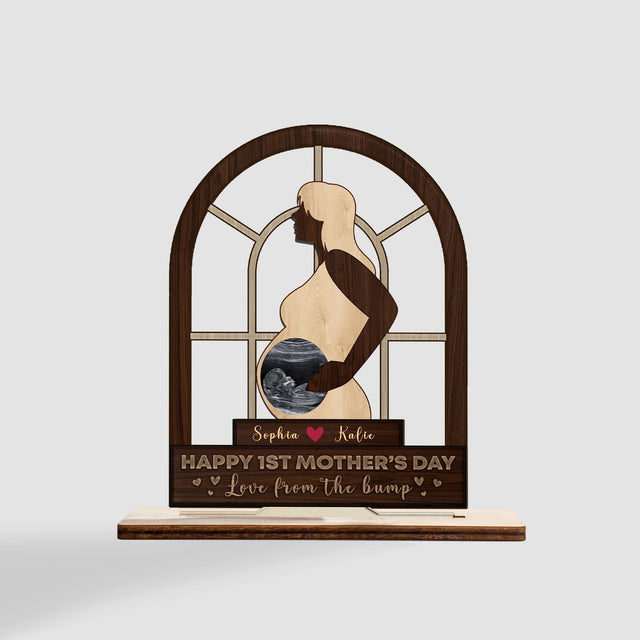 Baby Bump, Custom Photo, Wooden Plaque 3 Layers