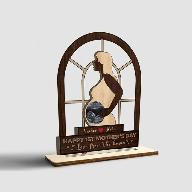 Baby Bump, Custom Photo, Wooden Plaque 3 Layers