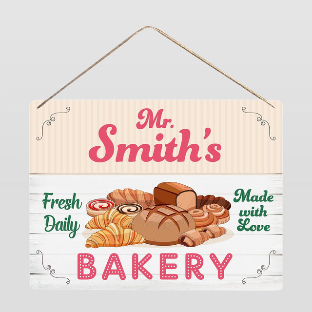 Bakery Fresh Daily, Made With Love, Custom Metal Sign