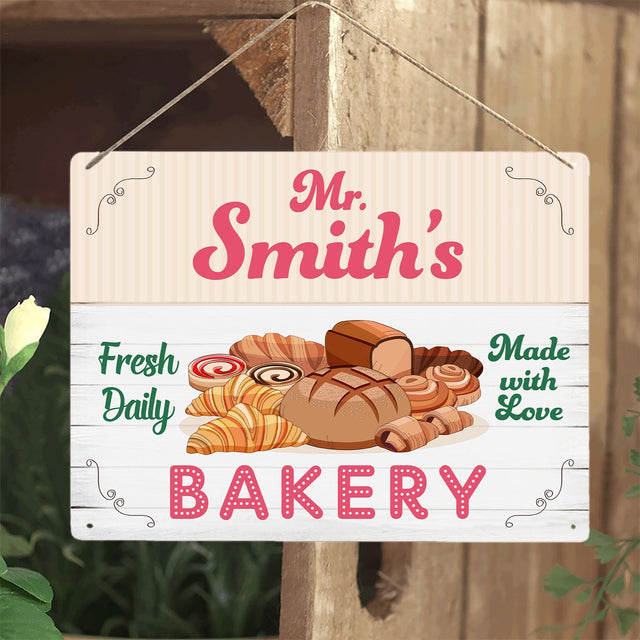 Bakery Fresh Daily, Made With Love, Custom Metal Sign