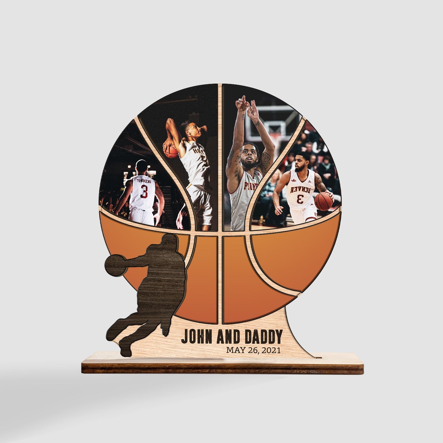 Basketball, Custom Photo, Wooden Plaque 3 Layers