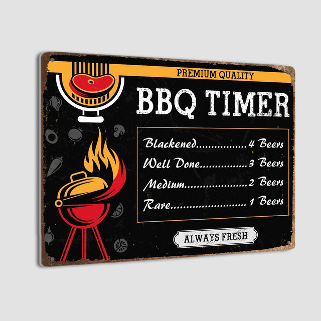 BBQ Timer Always Fresh, Metal Signs