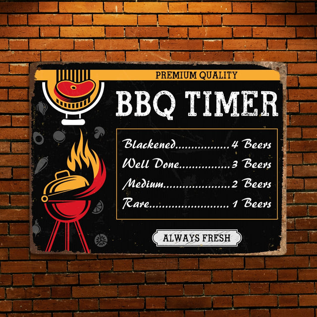 BBQ Timer Always Fresh, Metal Signs