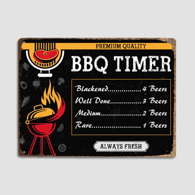 BBQ Timer Always Fresh, Metal Signs
