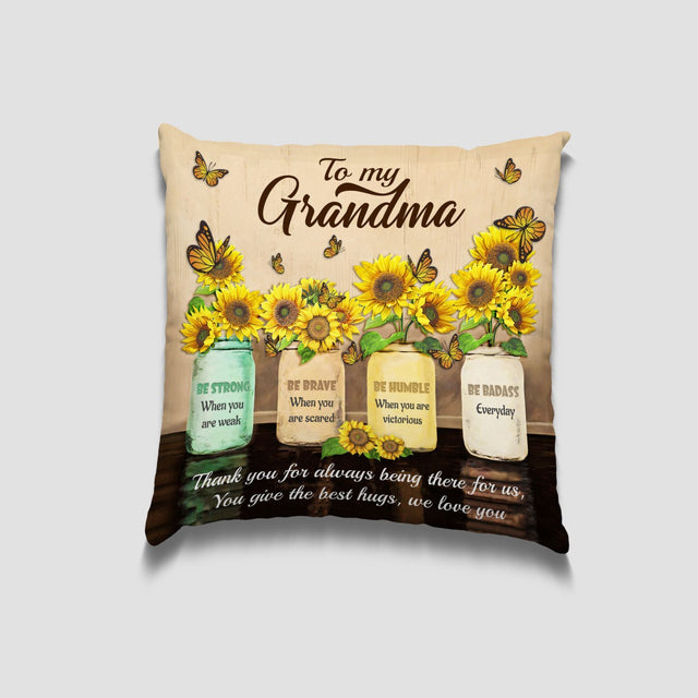 Be Strong, Be Brave, Be Humble, Be Badass, Custom Text Pillow