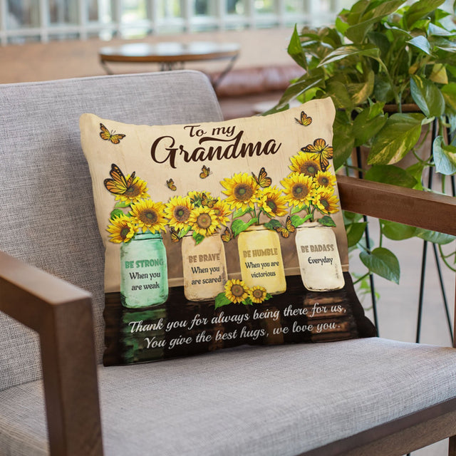 Be Strong, Be Brave, Be Humble, Be Badass, Custom Text Pillow