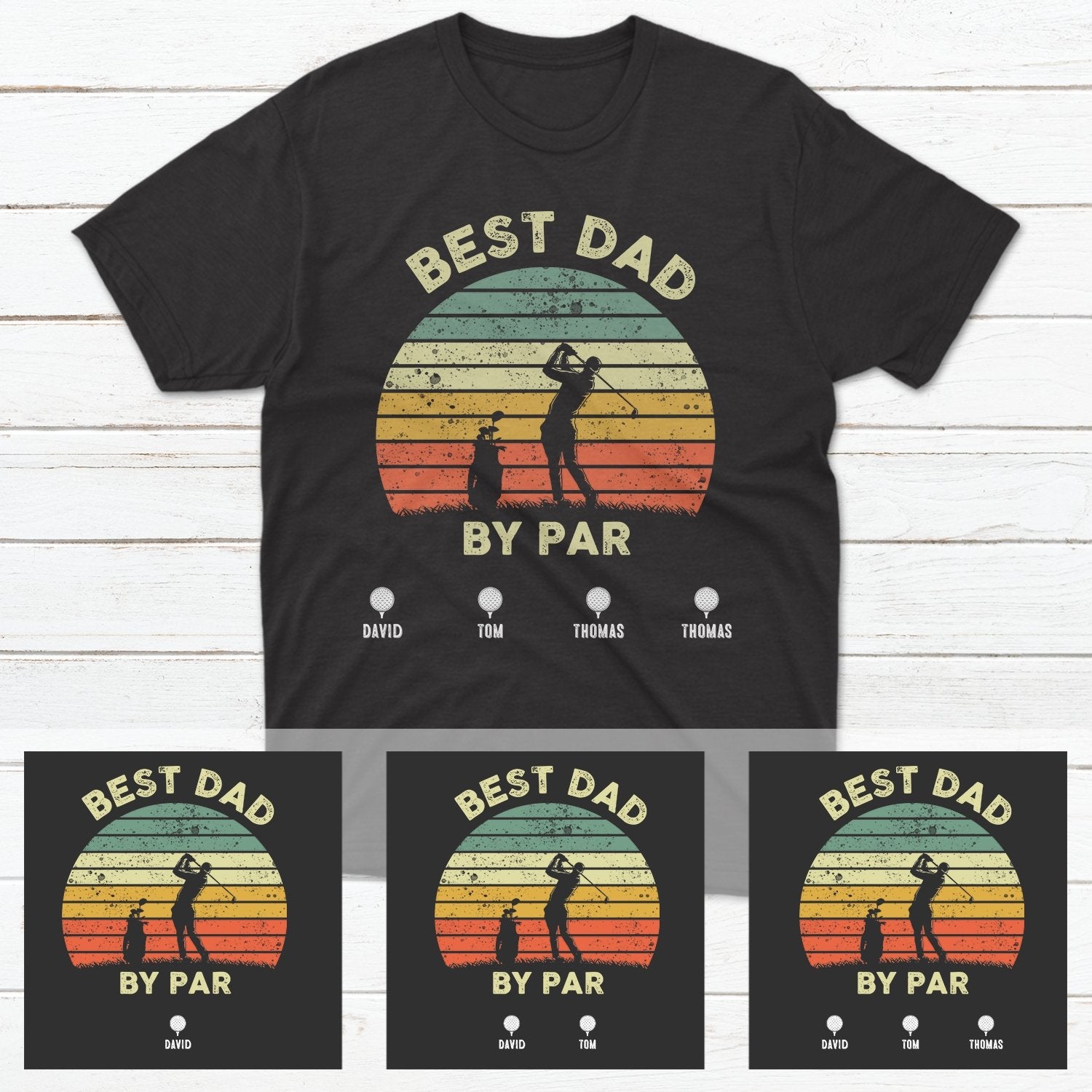 Best Dad By Par Personalized Shirt