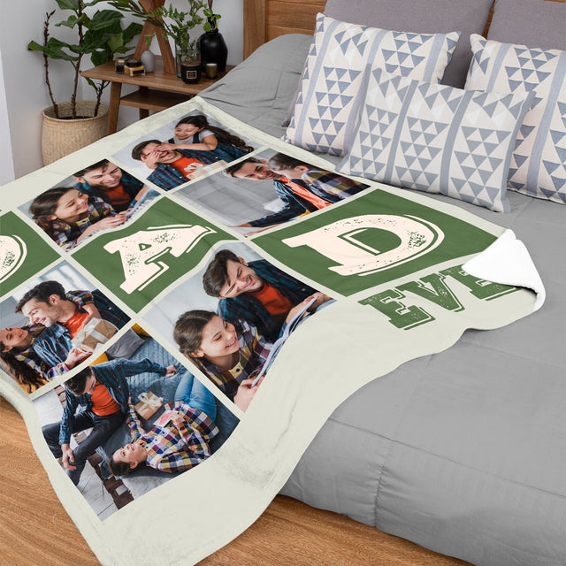 Best Dad Ever, Custom Photo Blanket