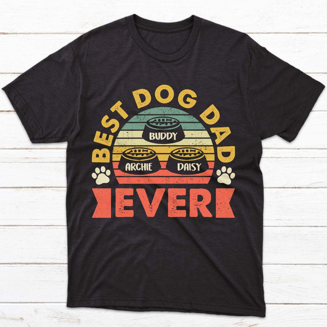 Best Dog Dad Ever Retro Vintage Personalized Shirt