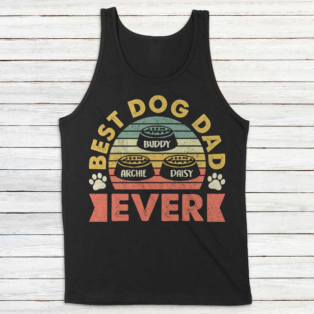 Best Dog Dad Ever Retro Vintage Personalized Shirt