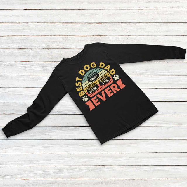 Best Dog Dad Ever Retro Vintage Personalized Shirt