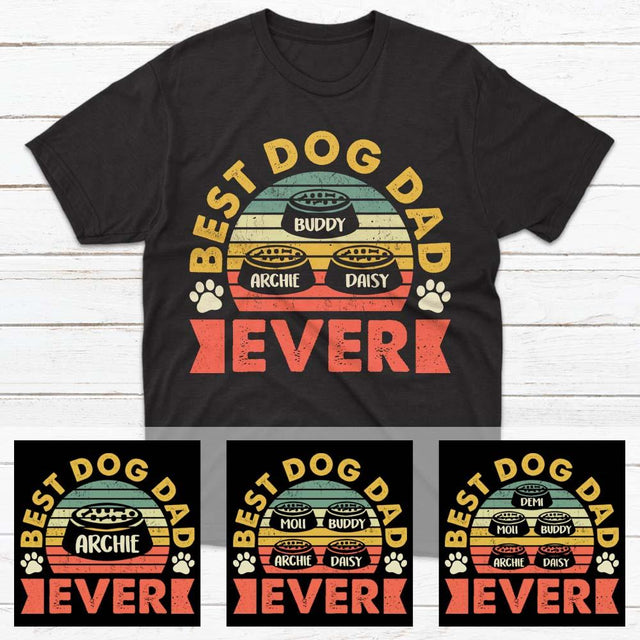 Best Dog Dad Ever Retro Vintage Personalized Shirt