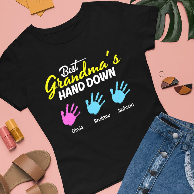 Best Grandma's Hand Down Personalized Shirt