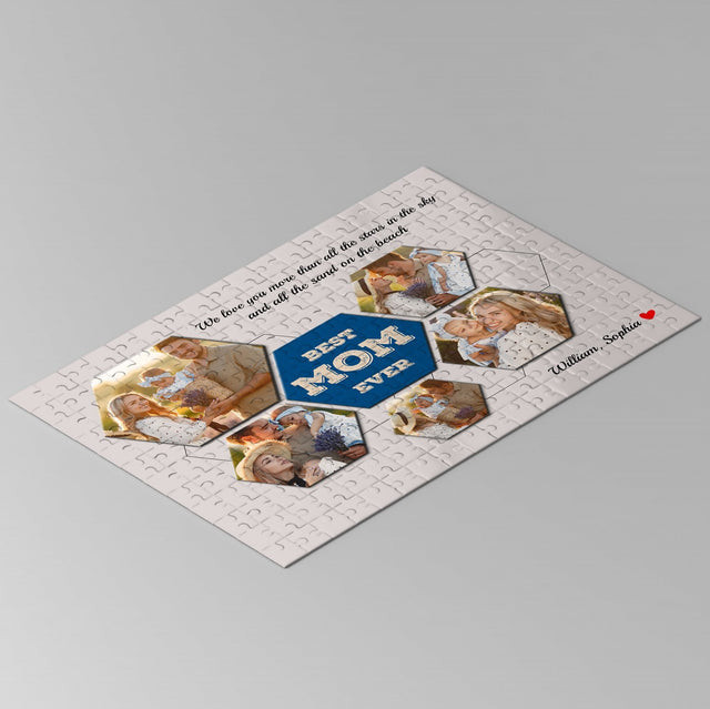 Best Mom Ever Custom Photo Collage Personalized Name And Text Jigsaw Puzzles