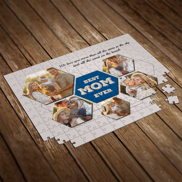 Best Mom Ever Custom Photo Collage Personalized Name And Text Jigsaw Puzzles