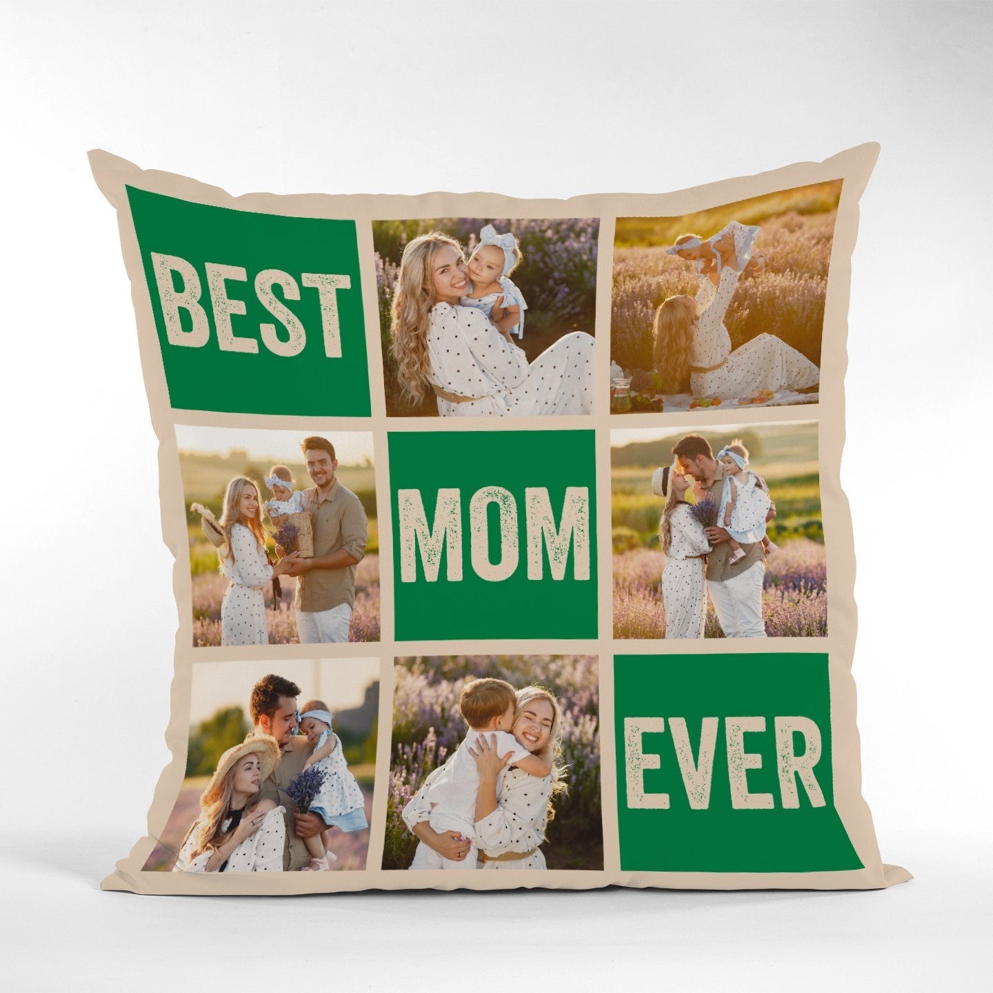 Best Mom Ever, Custom Photo Collage Pillow