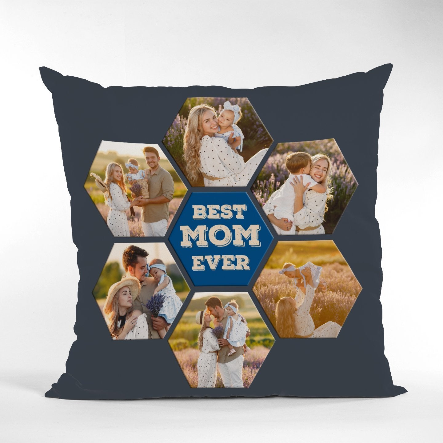 Best Mom Ever, Custom Photo Hexagon Pillow