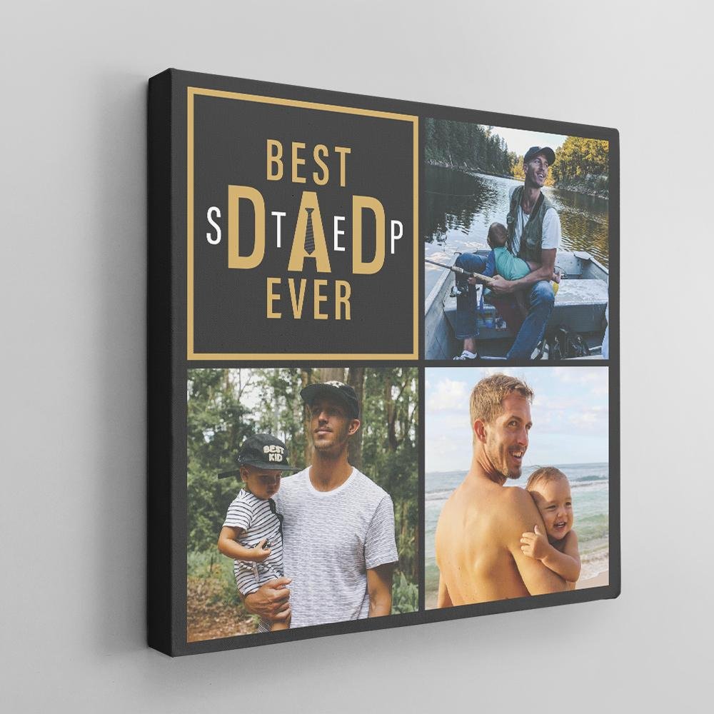 Best Stepdad Ever, Custom Photo Canvas Wall Art