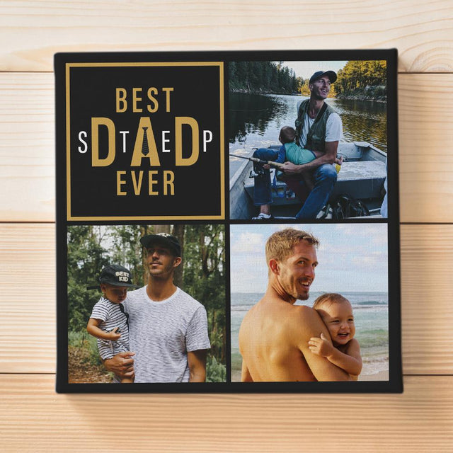 Best Stepdad Ever, Custom Photo Canvas Wall Art