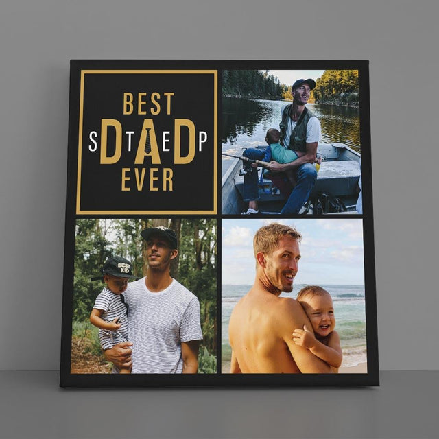 Best Stepdad Ever, Custom Photo Canvas Wall Art