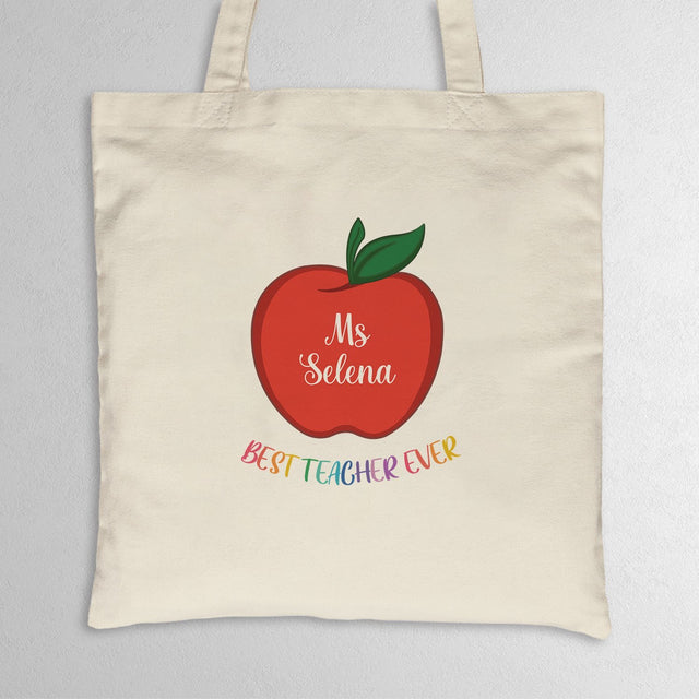 Best Teacher Ever, Custom Tote Bag