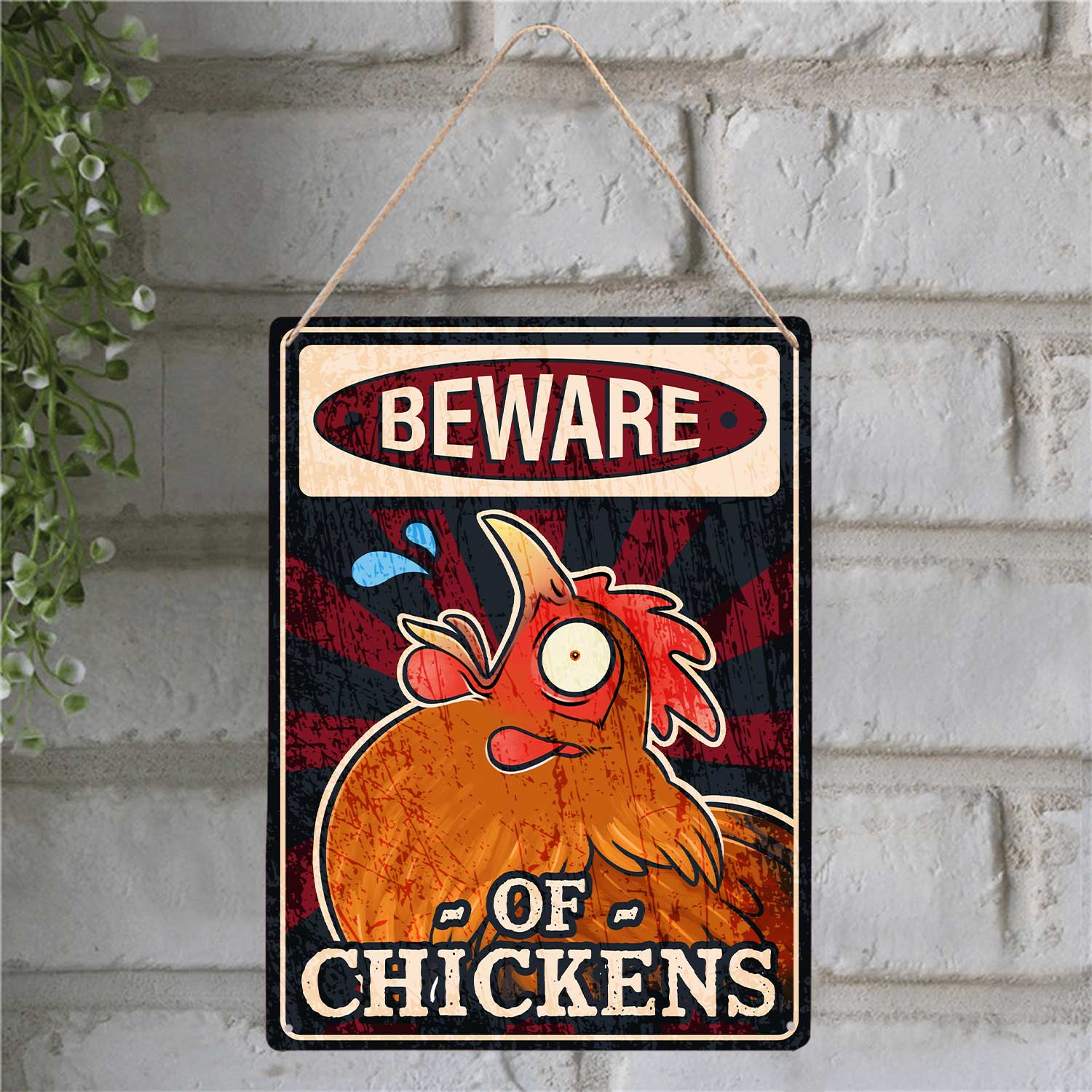 Beware Of Chickens, Funny Sign