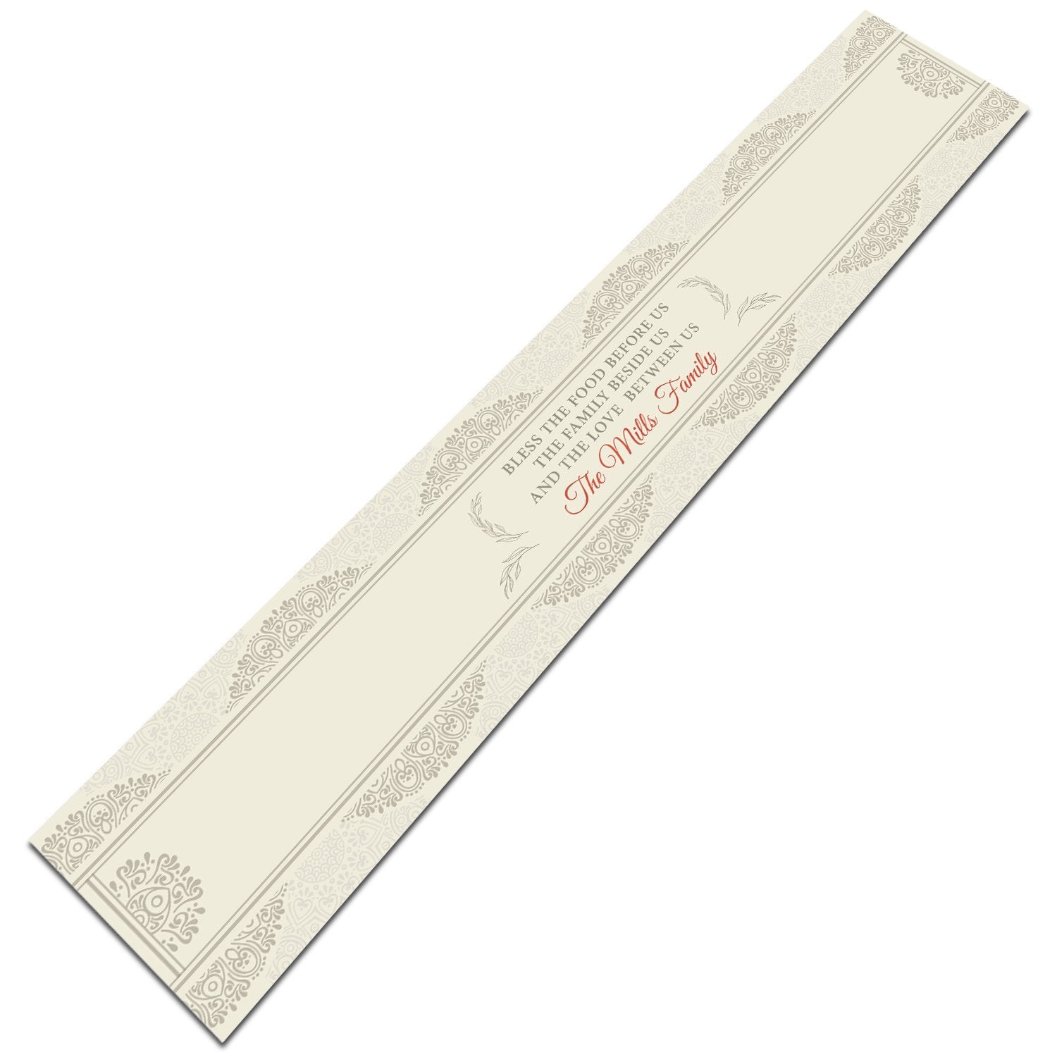 Blessed The Food Before Us, The Family Beside Us And The Love Between Us, Personalized Table Runner