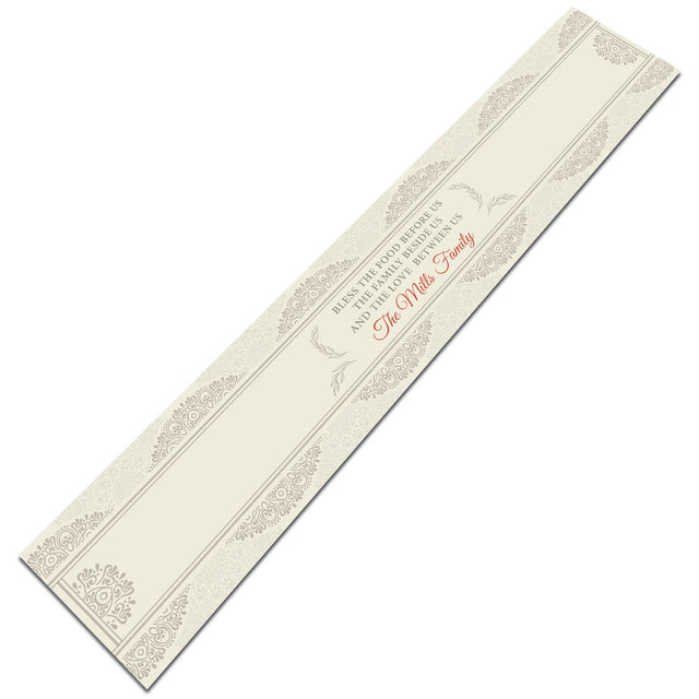 Blessed The Food Before Us, The Family Beside Us And The Love Between Us, Personalized Table Runner
