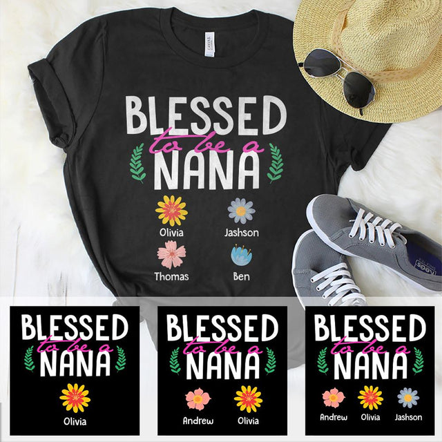 Blessed To Be A Nana Personalized Shirt