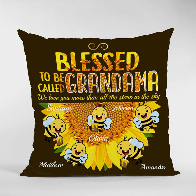 Blessed To Be Called Grandma, Custom Name And Text Pillow