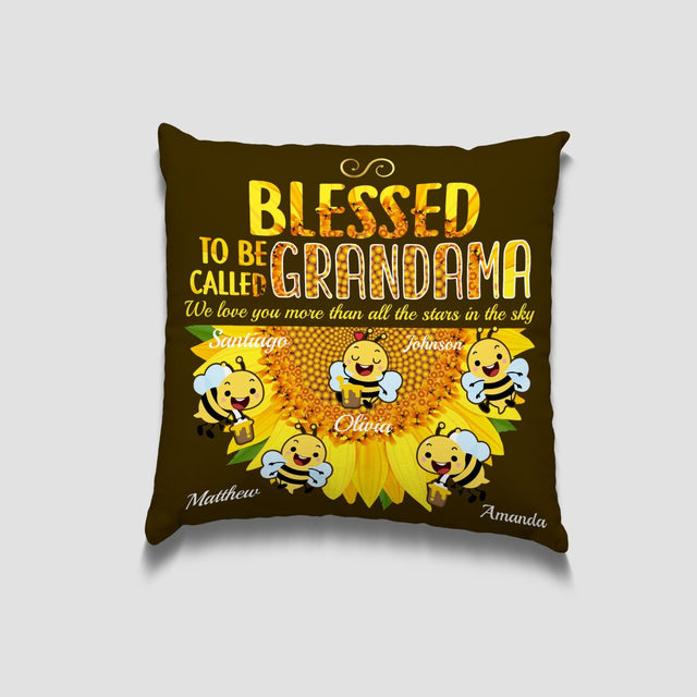 Blessed To Be Called Grandma, Custom Name And Text Pillow