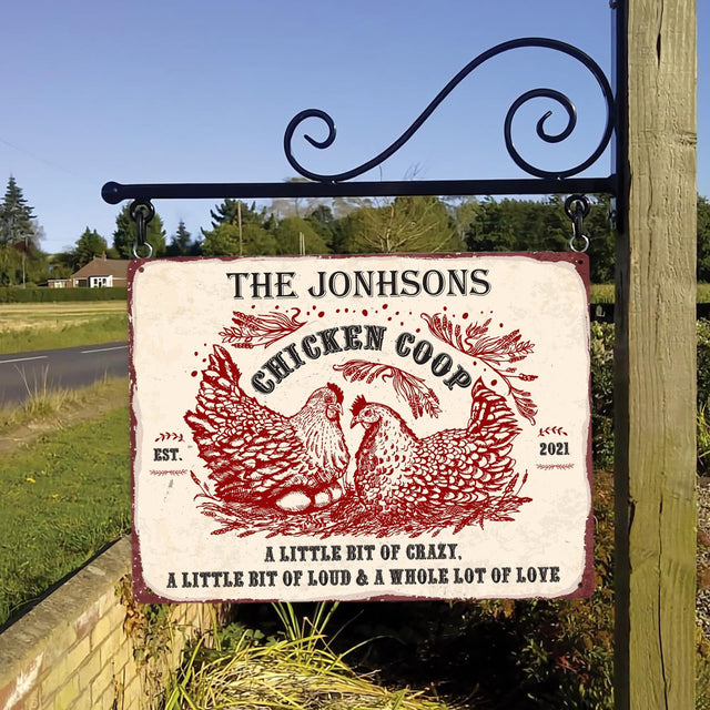 Chicken Coop, A Little Bit Of Crazy, Customized Farm Sign