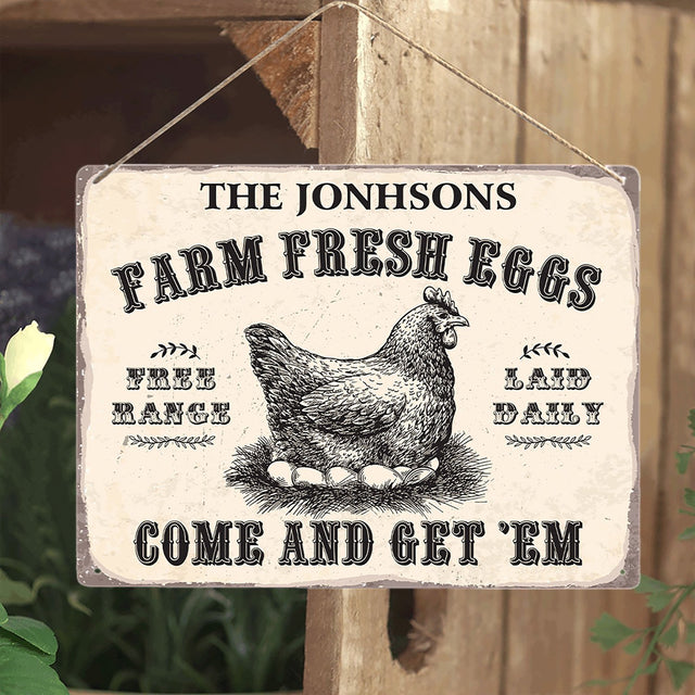 Chicken Coop, Farm Fresh Eggs Come And Get Em, Customized Farm Sign