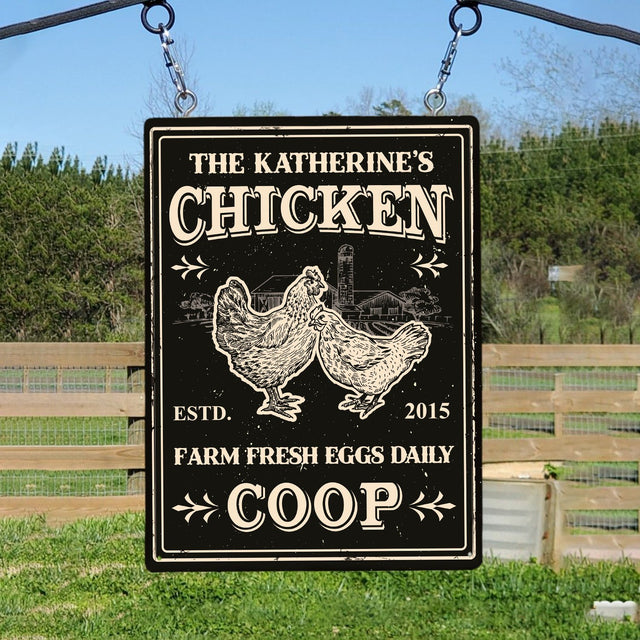 Chicken Coop Farm Fresh Eggs Daily, Customized Farm Sign